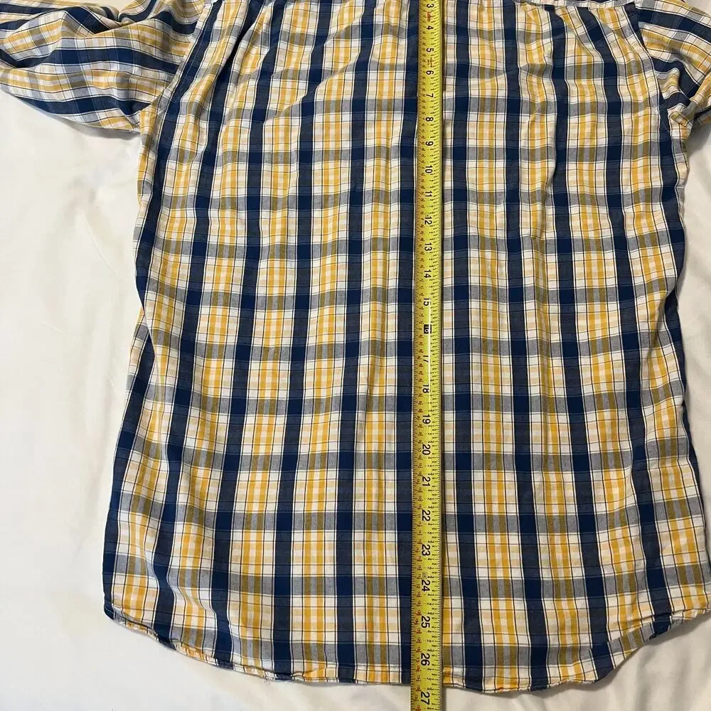 J CREW 100% Cotton Blue Yellow Button Down Long Sleeve Tailored Fit Shirt Small